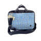 PC Bag 2 Zipper 14x10 inch Black White Dotted Blue PC Bag 2 Zipper 14x10 inch Black White Dotted Blue