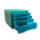 Desktop Drawers Plastic Turquoise Transparent 4 Drawers Desktop Drawers Plastic Turquoise Transparent 4 Drawers
